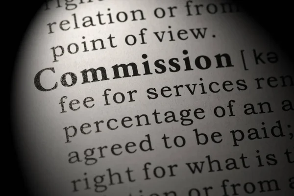 Definition of commission Royaltyfria Stockfoton