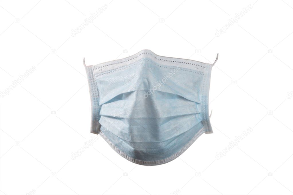 blue disposable surgical face masks with front face shape