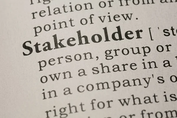 Fake Dictionary Dictionary Definition Word Stakeholder — Stock Photo, Image