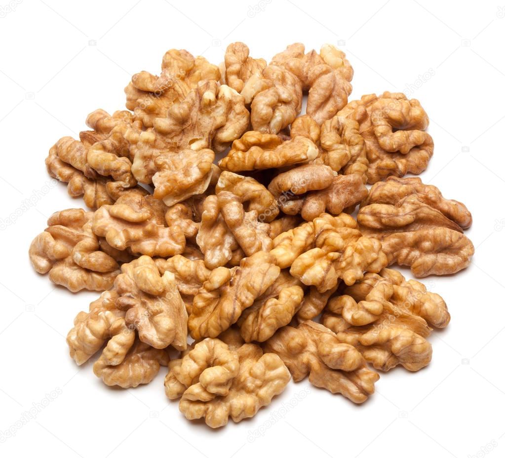 Walnuts isolated on white.