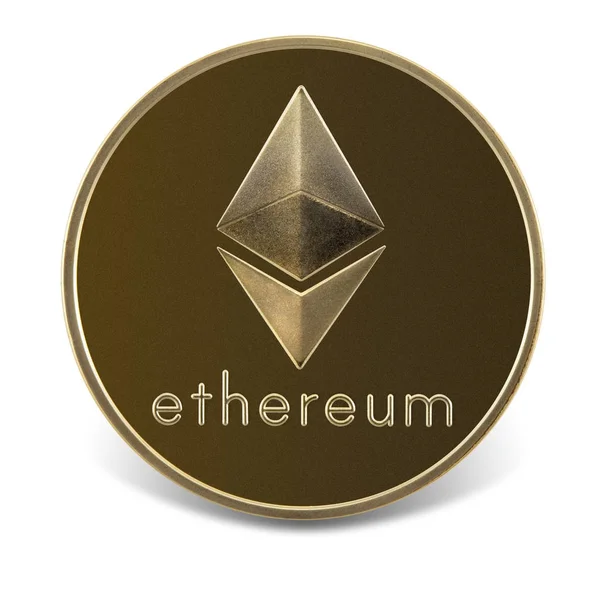 Ethereum coin isolated on the white background. — Stock Photo, Image