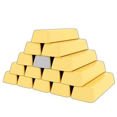 ile gümüş külçe altın Bar yığını