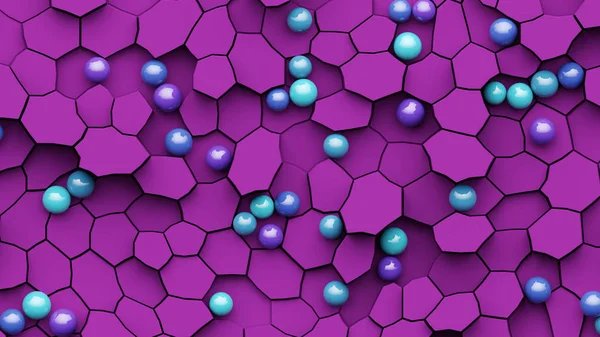 Absztrakt geometrikus mozaik rózsaszín színben. 3d Kiolvasztás — Stock Fotó