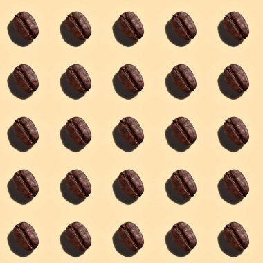 Color pattern of their coffee beans on a light background.