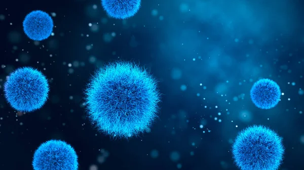 3d 렌더링 박테리아 바이러스, 3d 렌더링 미생물. — 스톡 사진