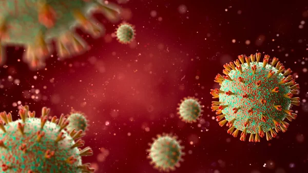 Virus Bactéries Rendu Microbe Rendu Virus Bactérien Germes Cellules Micro — Photo