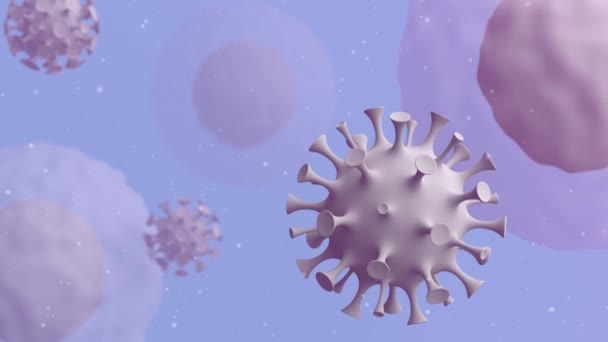 3Dレンダリング細菌ウイルス 3Dレンダリング微生物 顕微鏡下で細菌ウイルスや細菌微生物細胞 ループアニメーション — ストック動画