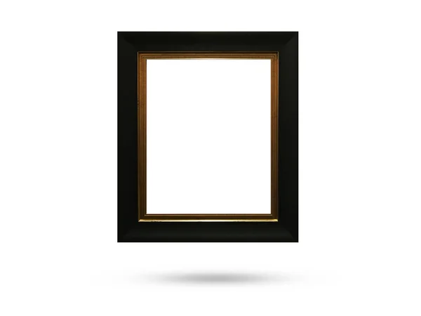 白色背景的木制相框 — 图库照片