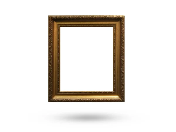 Dřevěný rám obrazu na bílém pozadí — Stock fotografie