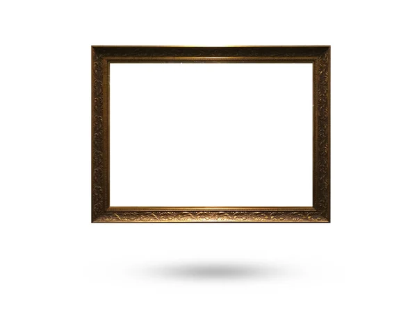 Дерев'яна рамка зображення на білому тлі — стокове фото