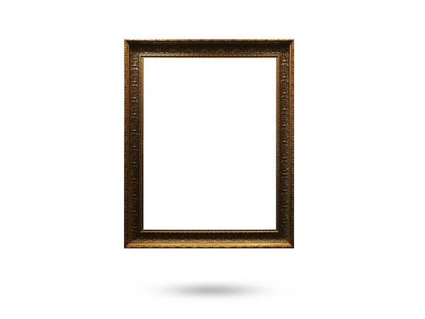 Dřevěný rám obrazu na bílém pozadí — Stock fotografie