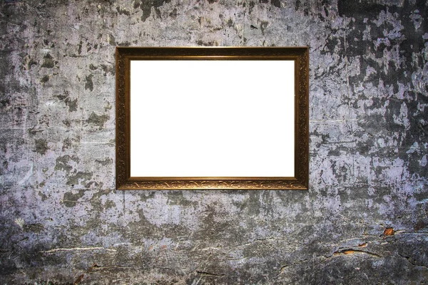 Quadro de imagem de madeira no fundo da parede velha — Fotografia de Stock