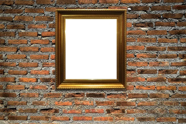 Quadro de imagem de madeira no fundo da parede velha — Fotografia de Stock