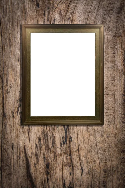 老木背景上的木制相框 — 图库照片