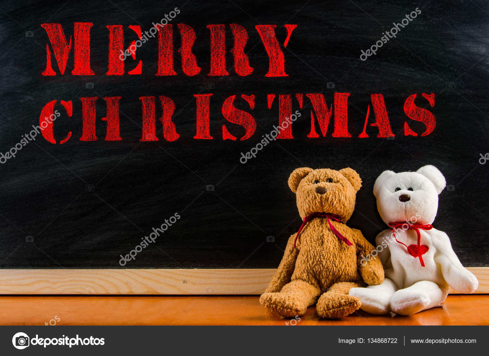 Medv­dek s popisek symbol a zpráva "merry christmas — Fotografie od meenstockphoto gmail