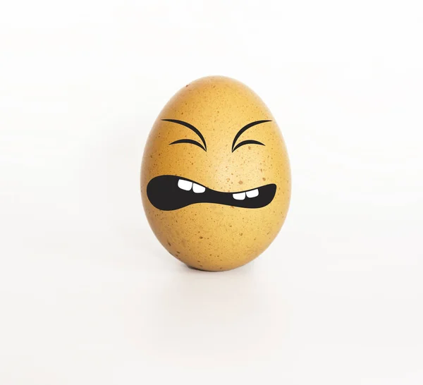 Caras de emoción en el huevo — Foto de Stock