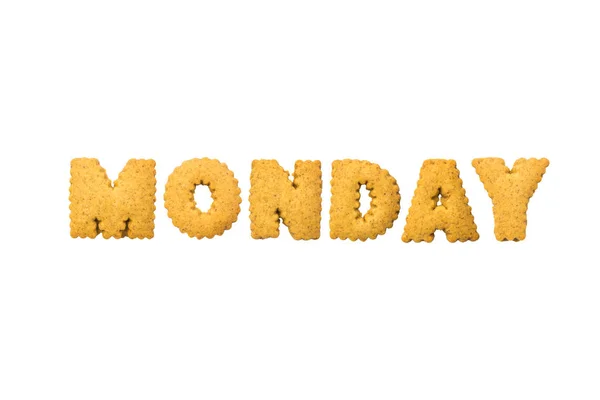 Maandag, koekjes brieven. Woorden — Stockfoto