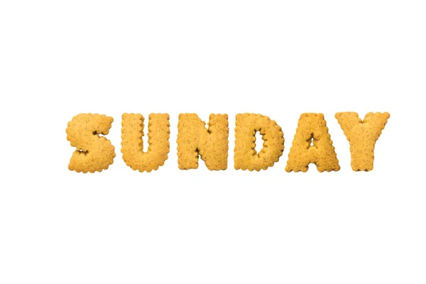 Κυριακή, μπισκότα γράμματα. Λέξεις — Φωτογραφία Αρχείου