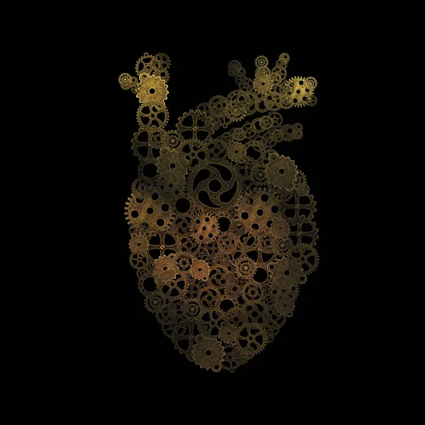 Символ мозку, розташування вузлів форма серця — стокове фото