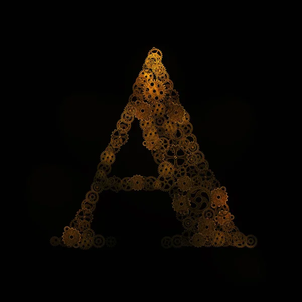 アルファベット、アルファベットの歯車の配置形 — ストック写真