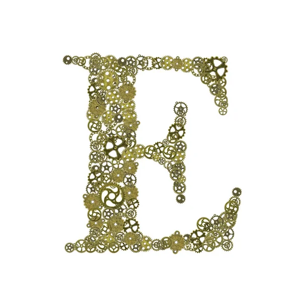 Alfabeto, engranajes disposición forma del alfabeto — Foto de Stock