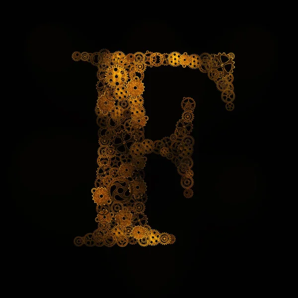Alfabeto, forma de arranjo de engrenagens do alfabeto — Fotografia de Stock