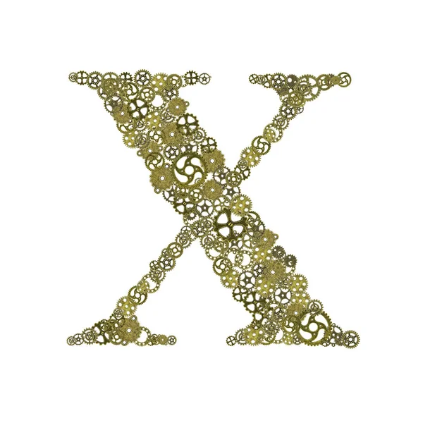 Alphabet , gears arrangement shape of alphabet — Stock Photo, Image