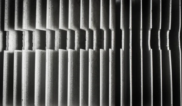 Macro abstracta con el detalle de un disipador de calor metálico — Foto de Stock