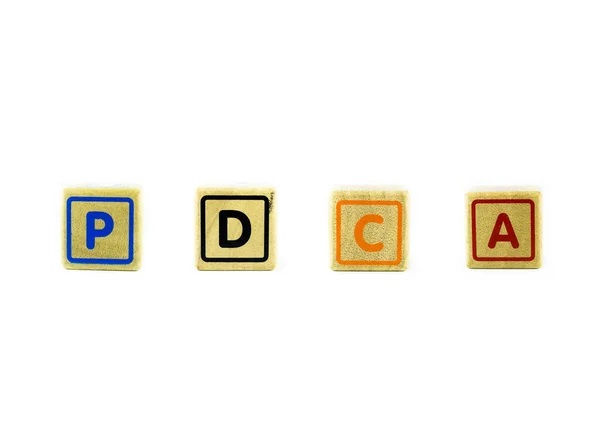 Texto PDCA sobre madera —  Fotos de Stock