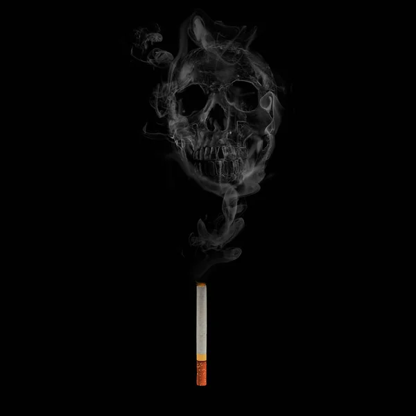 Sigaretta con effetto fumo cranio — Foto Stock