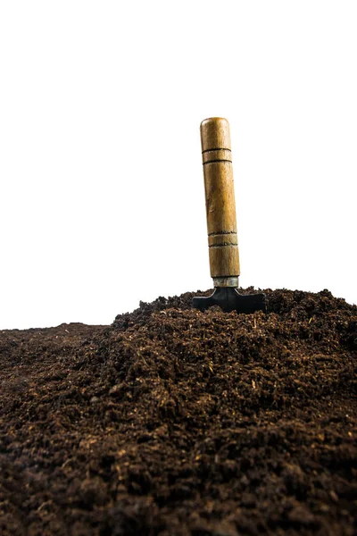 Садовое оборудование с почвой — стоковое фото