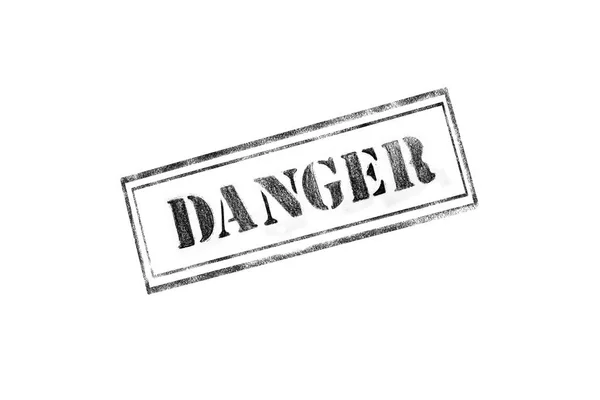"danger" -Stempel auf weißem Hintergrund — Stockfoto
