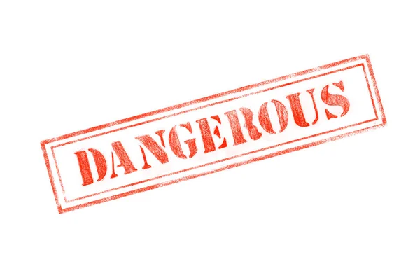 "Gefährlicher" Stempel auf weißem Hintergrund — Stockfoto