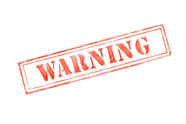 'WARNING' rubber stamp over a white background — Stock Photo, Image