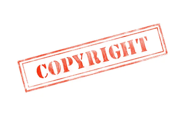 Гумова марка "COPYRIGHT" на білому тлі — стокове фото