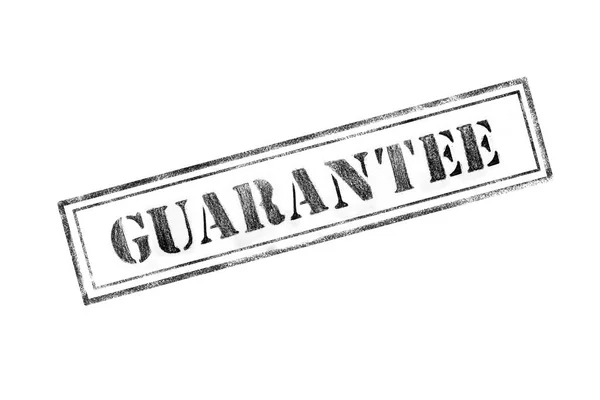 Гумова марка "GUANTTEE" на білому тлі — стокове фото