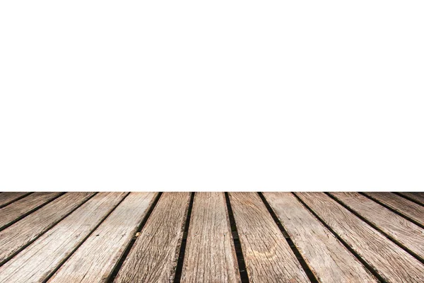Cais de madeira com fundo branco — Fotografia de Stock