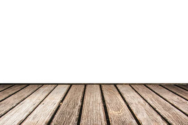 Cais de madeira com fundo branco — Fotografia de Stock