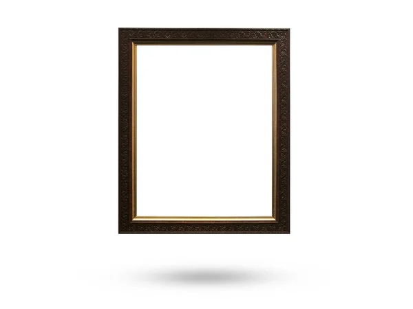 Ξύλινο πλαίσιο εικόνας σε λευκό φόντο — Φωτογραφία Αρχείου