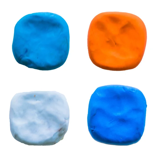 Square,modelling clay of different colors — Stock Photo, Image