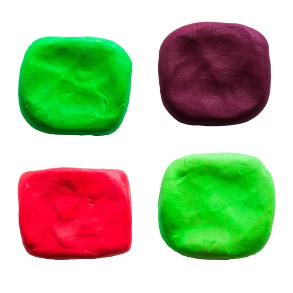 Square,modelling clay of different colors — Stock Photo, Image