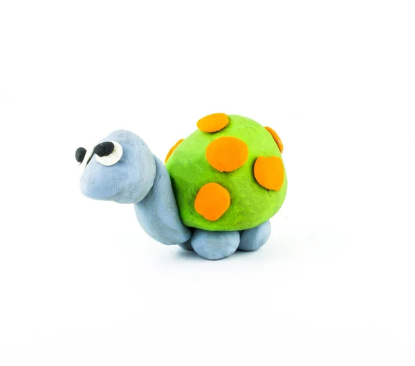 Turtle ,clay on white background — Stock Photo, Image