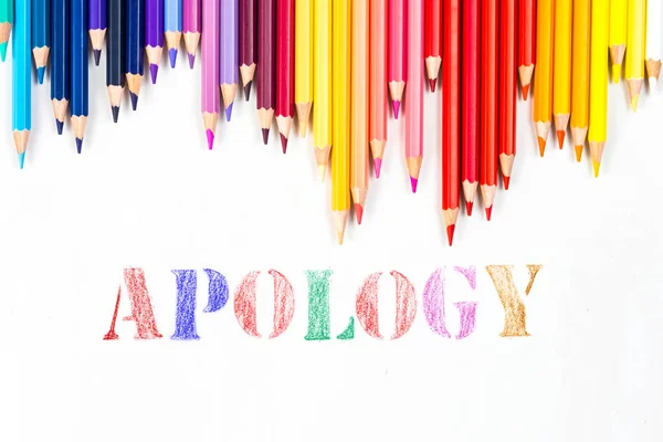 Apologia desenho por lápis de cor — Fotografia de Stock