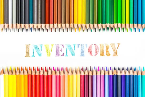 Disegno dell'inventario per matite a colori — Foto Stock
