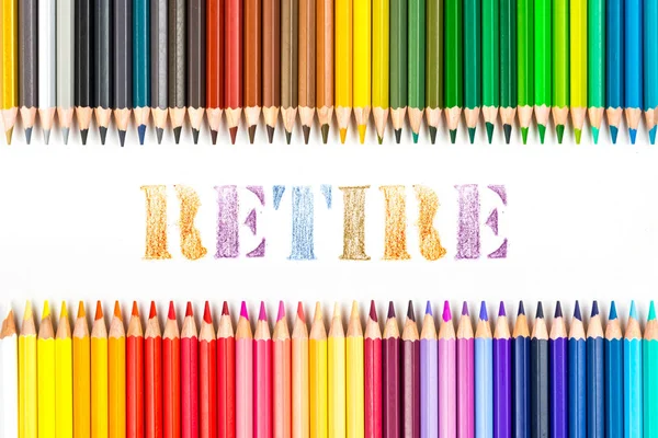 Пенсійний малюнок кольоровими олівцями — стокове фото