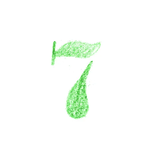 Число, рука намальована кольоровим олівцем — стокове фото
