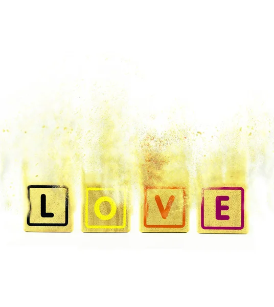Texto de amor sobre madera — Foto de Stock