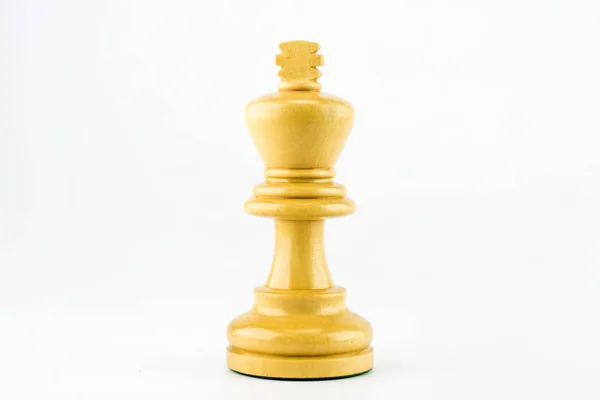 白い背景の上のチェス木材 — ストック写真