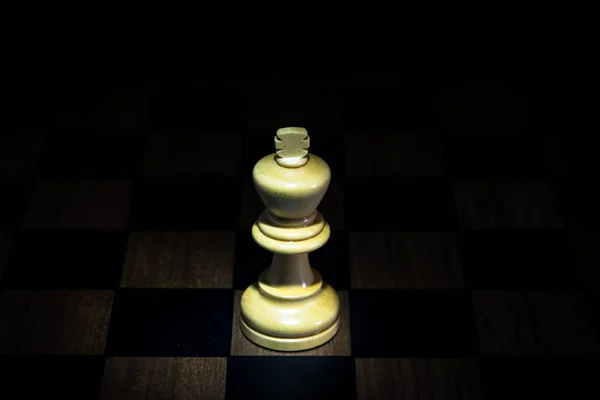 Chess wood on black background — Stock Photo, Image