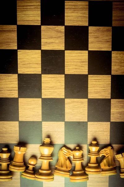 Παιχνίδι σκάκι στο ξύλο — Φωτογραφία Αρχείου